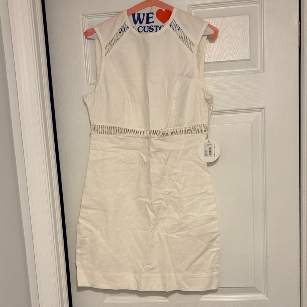 STAUD White Sleeveless Mini Dress